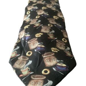 Pre Owned Men’s Utopia Coffee Tie Necktie Hand Made Barista Waiter Humor Silk